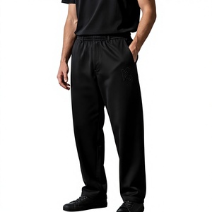 PRO ENTERPRISES Men's Black Cotton/Nylon Anti-static High Waist <b>Elastic</b> Waist Embroidered Logo Casual Joggers Acid Wash - Product Image 5