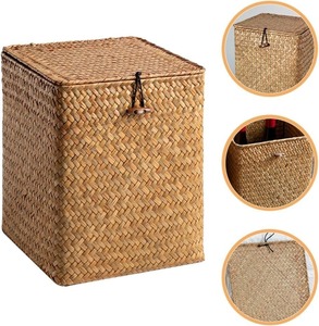 Seagrass <b>Storage</b> <b>Basket</b> Box with Lid Handmade <b>Storage</b> <b>Basket</b> Wholesale eco-friendly Made in Viet Nam - Product Image 1