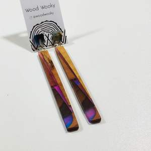 HECHO A MANO LLAMACIÓN CALIDAD COLGANTES Hoja de oro Negro Blanco Resina Forma de corazón Pendientes Cuadrado Redondo Geométrico Madera Resina Gota - Product Image 4