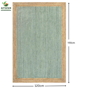 Tapis rectangulaires minimalistes de 190 x 120 cm en fibres de jute tressées, personnalisables pour chambre et salon - Product Image 3