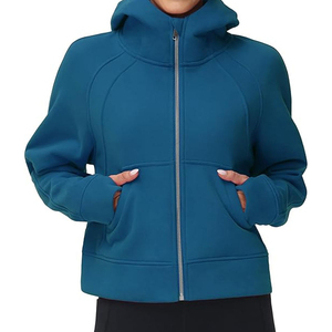 Trendy Women's <b>Hooded</b> <b>Zip</b>-Up Fleece Jackets Oversized Anti-Pilling Breathable Custom Printed Front 100% Cotton Winter Casual OEM - Product Image 1