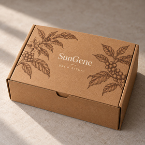 Boîte d'expédition en carton ondulé personnalisée pour les outils de brassage de café avec impression de marque botanique - Product Image 3
