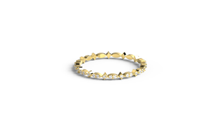 Anillo de Diamantes Redondos de Oro de 18K de Lujo, Anillo de Eternidad Completo, Anillos de Boda en Forma de Cometa, Anillo Apilable, Joyería Fina para Mujer - Product Image 1