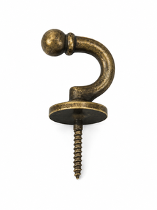 Premium Solid Brass Screw <b>Hook</b> Tie Back 70mm Retro Antique Finish <b>Curtain</b> Hold - Product Image 4