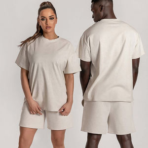 Kişiye Özel Günlük Yazlık Erkek Şort Takımı Unisex Örme Eşofman Takımı 2 Parça Şort Takımı Kadın Kısa Kollu Tişört Pamuklu - Product Image 4