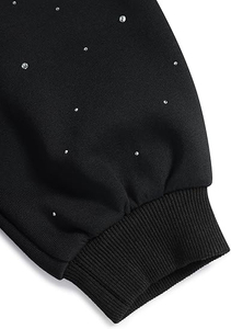 Sweat-shirt à capuche surdimensionné personnalisé avec strass, unisexe, streetwear, 100% coton molletonné, sweat-shirt de luxe orné de cristaux, OEM ODM - Product Image 4