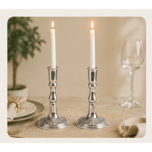 Wholesale Elegant <b>Silver</b> Taper Candle Holder Set Polished Metal <b>Candlestick</b> Stand for Wedding Centerpieces Home Decor - Product Image 2