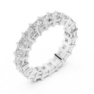 Anillo de Eternidad Completo con Diamantes Cultivados en Laboratorio, Corte Princesa, 2.31ctw, Oro Sólido de 10K, 14K, 18K, Unisex, Certificado IGI, Joyería Fina - Product Image 4