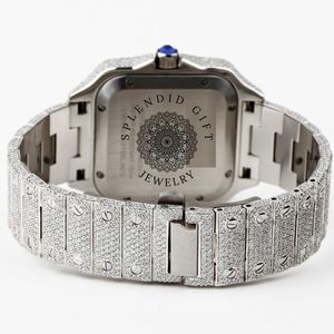 Reloj de Lujo con Diamantes de Imitación y Plata, Movimiento de Cuarzo Analógico ETA, Cristal de Zafiro, Correa de 20 mm, Cierre Oculto, Resistente al Agua 10 m - Product Image 3