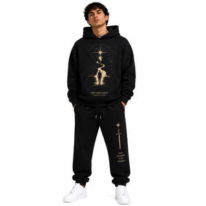 Conjuntos de Sudadera con Capucha y Pantalones Deportivos con Estampado Gráfico Personalizado para Hombre, Fabricante y Proveedor de Ropa Deportiva de Forro Polar Grueso y Estilo Urbano - Product Image 1