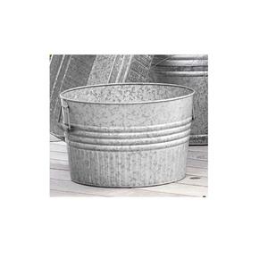 Maceta galvanizada de gran tamaño para decoración de plantas en interiores y exteriores con diseño rústico vintage estilo granja. - Product Image 2