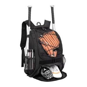 Blue Nylon Baseball <b>Backpack</b> with Bat Pockets and Helmet Holder 30-<b>40L</b> Sports Bag for Kids and Adults - Product Image 4