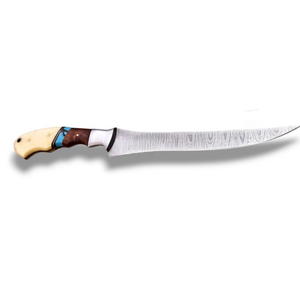 Cuchillos de Cocina Personalizados para Filetear Pescado con Hoja Larga Curva de Acero y Diseño Artístico en el Mango, para Filetear Pescado y Recortar Carne - Product Image 1