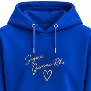 เสื้อฮู้ดครอปผู้หญิง Sigma Gamma Rho สีน้ำเงินรอยัล ลายกรีกแบบกำหนดเอง เสื้อฮู้ดแบบสวมหัว สตรีทแวร์สำหรับชมรมนักศึกษา - Product Image 5