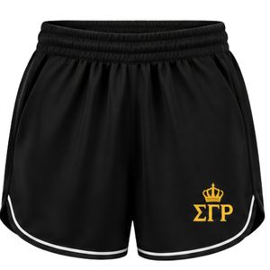 Sigma Gamma Rho Women's Performance Shorts <b>Black</b> Athletic Greek Sorority Running Gym Workout Sports Shorts Custom Activewear - Product Image 1