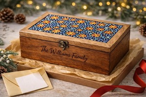 Caja de madera con estampado floral, caja de joyería para jardín, caja de madera impresa, caja de almacenamiento para regalo femenino, cajas de almacenamiento decorativas - Product Image 4