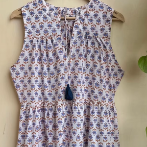 Robe longue maxi vintage bohème pour femme, style bohème brodé floral avec franges, taille naturelle, pour l'été - Product Image 1