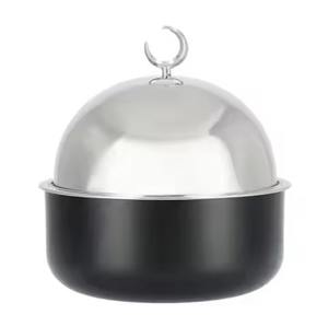 Recipiente para Calentar Comida Tipo Buffet, Diseño Mármol, Acero Inoxidable, con Asas Doradas, Redondo, para Hostelería - Product Image 4