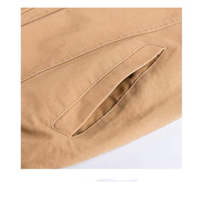 Custom Logo Windproof Brown Plus Size <b>Men's</b> Corduroy Bomber <b>Jacket</b> with Stand Collar Casual Outerwear for Autumn Season - Product Image 5