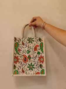 Bolsa de Lona Mini Personalizable con Pintura Mandala en Tela Ecológica, con Arte Tradicional Indio, Estilo Clásico, Bolsa Ecológica Personalizable - Product Image 2