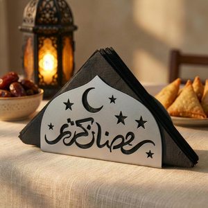 Elegant <b>Arabic</b> Table Napkin <b>Ring</b> Moon Star Cutout Design for Family Dinner Iftar Event Table Setting Home Dining - Product Image 4