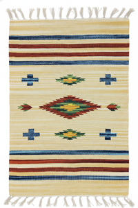 Alfombra/Alfombra de Pasillo Moderna de Algodón Tejido Beige con Diseño Floral, Lavable a Máquina, Reversible, Multicolor, para Oración y Viajes, Venta al por Mayor - Product Image 4