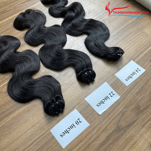 Articles les plus vendus Cheveux humains vietnamiens 100% naturels, soyeux et lisses, paquet de cheveux bruts, vague corporelle, trame de cheveux, extension de cheveux, couleur noire - Product Image 4