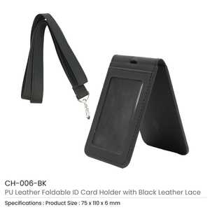 Foldable PU Leather <b>ID</b> Card <b>Holder</b> with Lace & Hook Mobile Phone Accessories - Product Image 3
