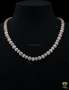 <b>Iced</b> <b>Out</b> Rose Gold Moissanite Diamond with 925 Sterling Silver <b>Chain</b> Necklace with Pear Cut Stones Hip Hop Statement Jewelry - Product Image 4