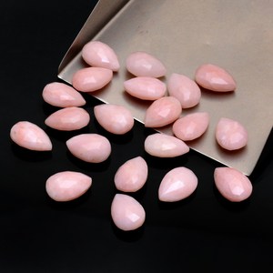 AAA+ <b>Pink</b> Opal 8x12mm Faceted Pear Briolette Beads Natural Peru Opal Semi Precious Gemstone Calibrated Loose Beads For Jewelry - Product Image 1