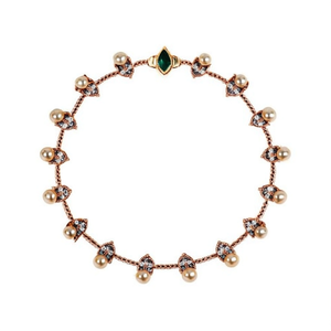 Kemp Stone Bangles 2x6-Ethnic Charm Bracelets with Bezel Set Zircon and Pearl - Product Image 2