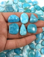 Pierre précieuse naturelle Larimar en vrac, cabochon à dos plat, cristal de guérison, quartz poli, pierre précieuse en gros