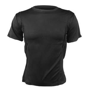 Camisa táctica transpirable de manga corta con cuello redondo para hombre, con funda oculta para arma, de secado rápido, estilo urbano y duradera. - Product Image 3