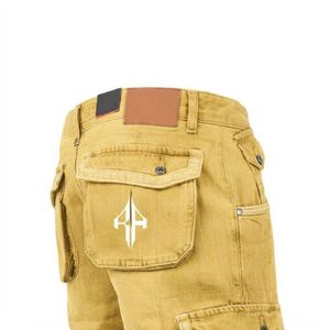 Pantalones Cortos de Mezclilla para Hombre, de Alta Calidad, con Estampado de Serigrafía, Estilo Jeans, de Pierna Ancha, Material Spandex/Poliéster - Product Image 3