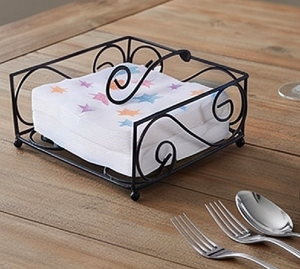 Porta Servilletas de Hierro Puro con Acabado en Polvo Negro, Perfecto para Hoteles y una Elegante Organización de Mesa - Product Image 6