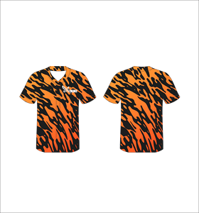 Maillot de baseball personnalisé orange et noir camouflage, sublimé, boutonné, uniforme d'équipe, tissu polyester respirant, OEM - Product Image 1
