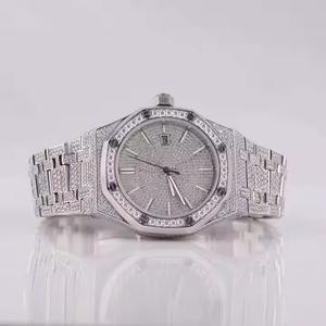 Montre de luxe carrée classique pour homme, entièrement pavée de diamants Moissanite VVS argentés, style Hip Hop, personnalisée, haute qualité, mouvement Quartz, édition limitée - Product Image 4