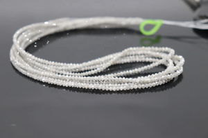 Cuentas de Rondelle facetadas de diamante blanco natural 1,8-2,2mm 38 cm Cuenta de Rondelle de diamante para la fabricación de joyas hechas de piedra natural - Product Image 5