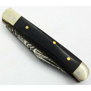 Cuchillo de acero de Damasco con mango de hueso, doble hoja plegable, para camping y uso general, cuchillo de cuchillería plegable de doble hoja, venta al por mayor - Product Image 5