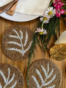 Posavasos de Cuentas Hechos a Mano, Posavasos Boho Farmhouse, Posavasos de Cuentas para Bebidas, Decoración Boho para Mesa de Comedor y Regalos - Product Image 4