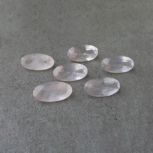 Pierre précieuse naturelle de quartz rose facettée de qualité AAA+, de forme ovale, calibrée, pour la fabrication de bijoux - Product Image 3