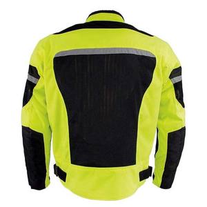 Custom Designed Black/<b>Green</b> Full Sleeve Zip Closure Motorcycle Jacket for <b>Men</b> Water Resistant Synthetic Mesh Sportswear - Product Image 2