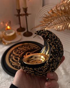 Ramadan gift eid decor arabic style decor <b>incense</b> display <b>holder</b> luxury table decor resin craft decor marble look <b>incense</b> <b>holder</b> - Product Image 2