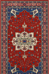 Tapis persan rouge de qualité supérieure 8x10 pieds, design médaillon oriental vintage, tapis décoratif floral pour salon - Product Image 1