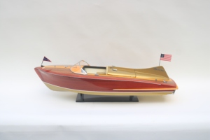 Modelo de Madera del Lancha Rápida Clásica Chris Craft Cobra, Réplica Vintage Hecha a Mano y Pulida, Artículo de Colección - Product Image 1