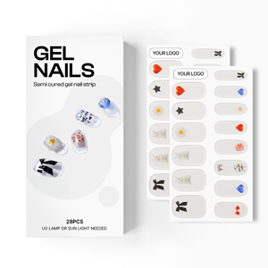 Autocollants pour ongles en gel semi-durci de qualité salon 100% réel coréen, manucure vegan, sans cruauté, non toxique, pour fille d'anniversaire - Product Image 1