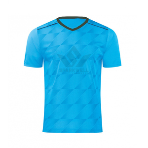 Maillot de football pour homme, blanc et bleu marine, col en V, manches courtes, évacuation de l'humidité, séchage rapide, polyester, uniforme de football personnalisé pour équipe - Product Image 2