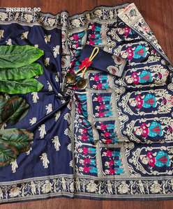 Colección de Sarees y Blusas de Seda Baluchari con Diseño Tejido, Ideales para Festivales, Compra en Línea en India Saree Love - Product Image 4