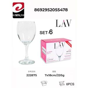 Set di 6 Flûte da Champagne LAV 7x18cm 220g per Feste - Product Image 1