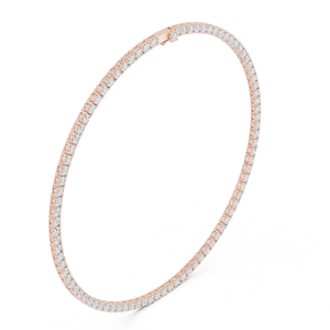 Collar de Diamantes de Oro, Corte Brillante Redondo, Diamantes Naturales con Certificado IGI, Estilo Clásico para Mujer, para Bodas/Ocasiones Especiales/Uso Diario - Product Image 1